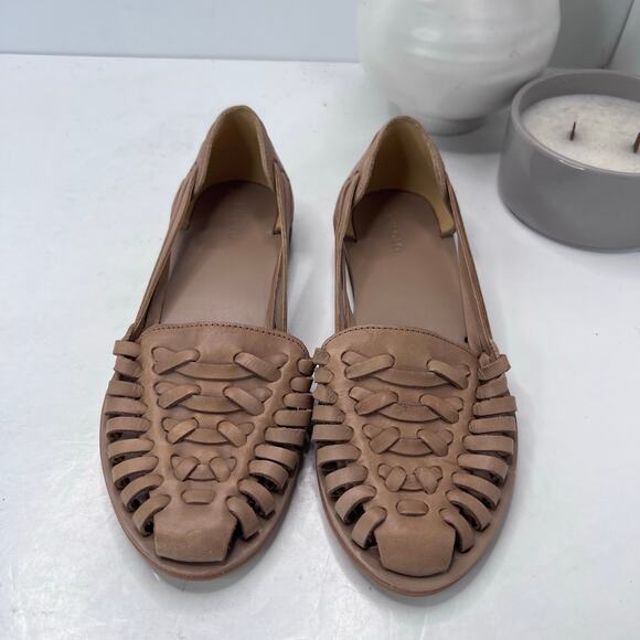 Nisolo Huarache Leather Sandal Slip On Leather Almond Women 7 NWOB Anthropologie - Picture 5 of 9
